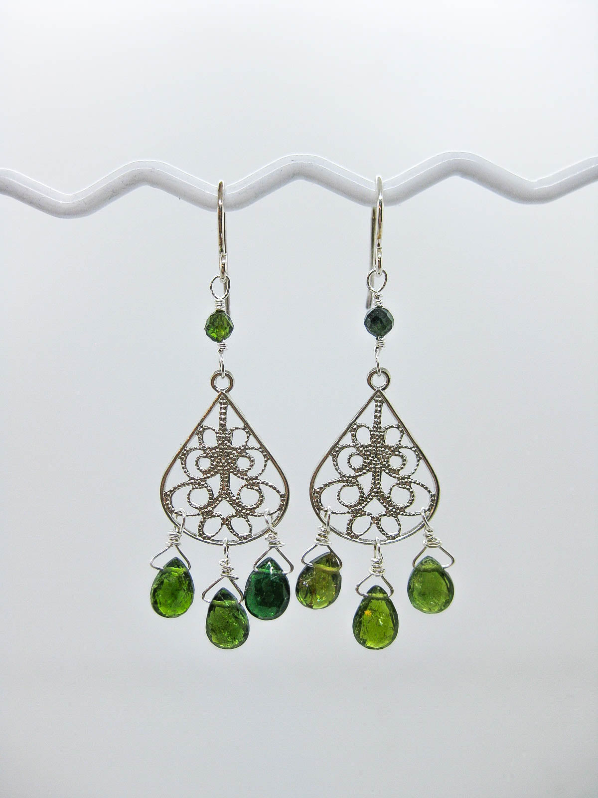 Olive: Green Tourmaline Chandelier - e491