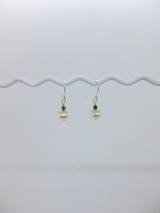 Heather: Jade Pearl Earrings - e598