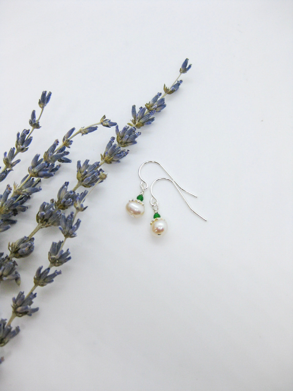 Heather: Jade Pearl Earrings - e598