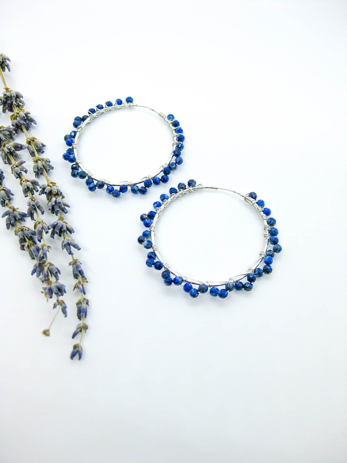 Leilani: Lapis Hoops - e601