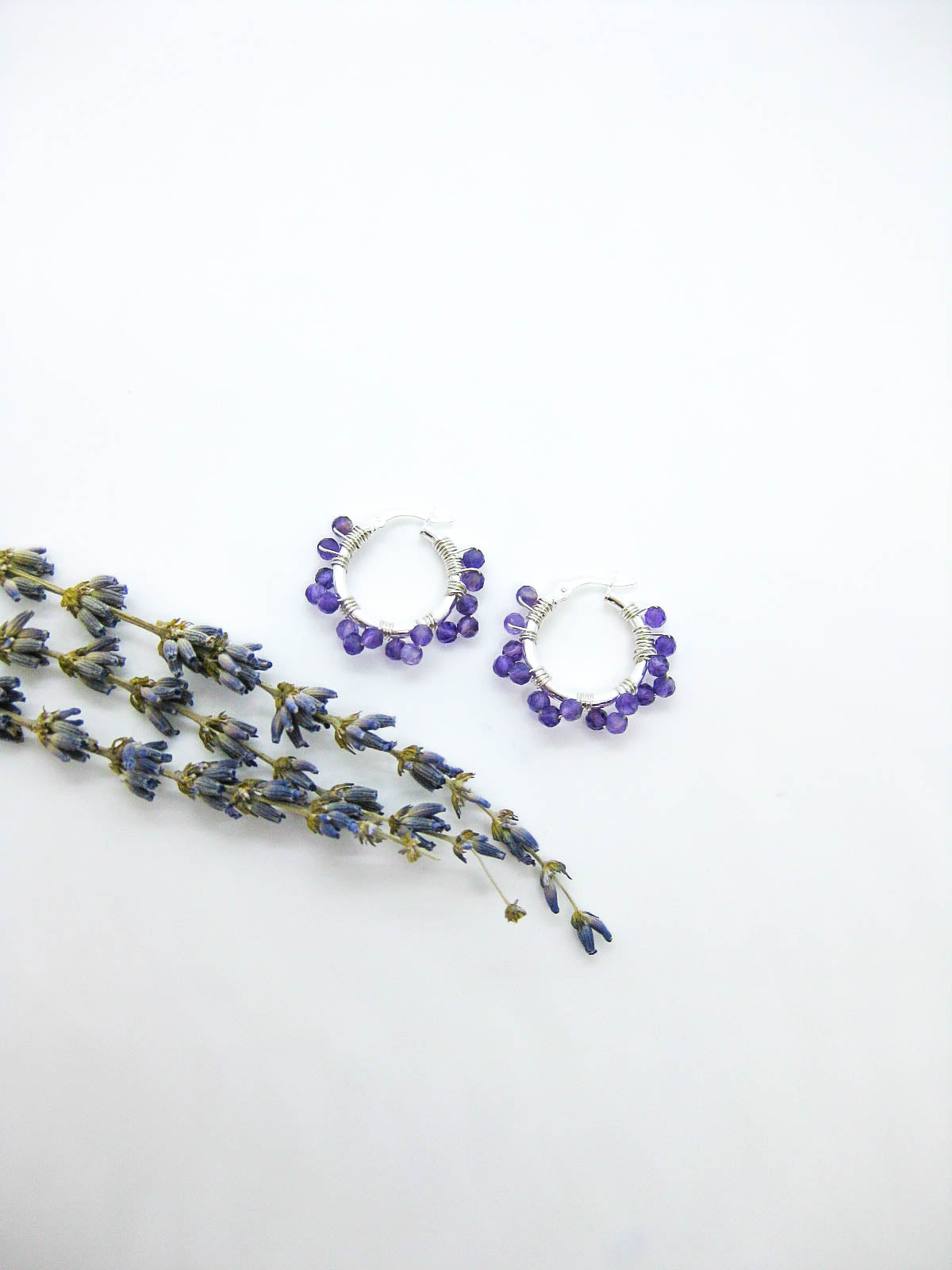 Leilani: Amethyst Hoop Earrings - e605