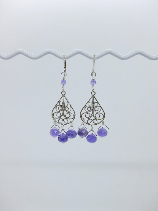 Olive: Amethyst Chandelier - e627