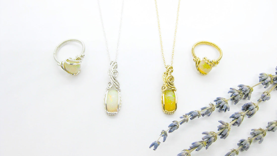 October Birthstone: Opals | Opal gemstone jewelry | One of a kind handmade opal jewelry by Angelic Jewelry