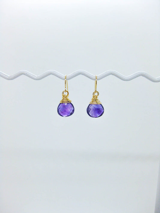 Chamomile: Amethyst Earrings - e620b