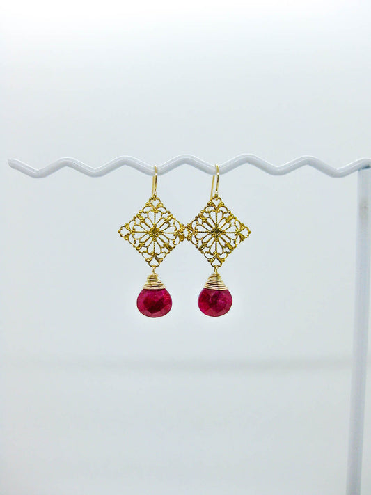 Lotus: Ruby Earrings - e667