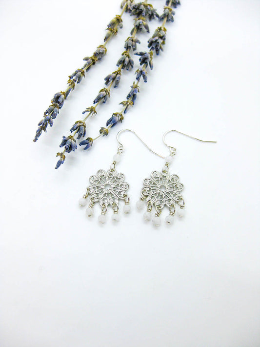 Willow: Moonstone Earrings - e672
