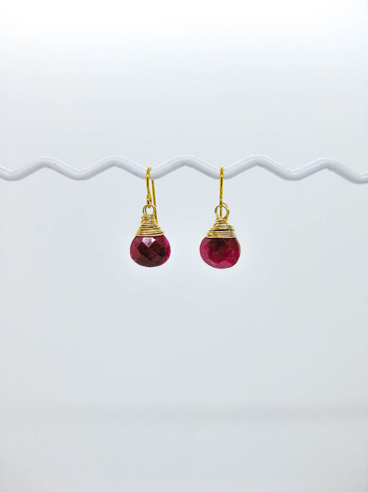Chamomile: Ruby Earrings - e673