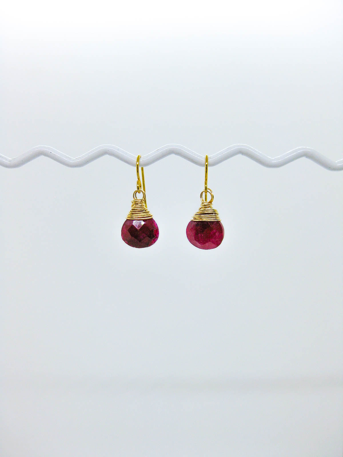 Chamomile: Ruby Earrings - e673