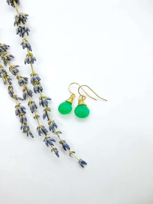 Chamomile: Chrysoprase Earrings - e679