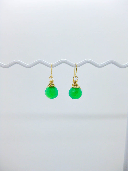 Chamomile: Chrysoprase Earrings - e679