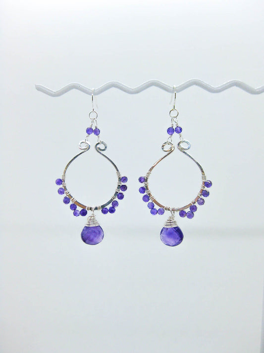 Larkspur: Amethyst Chandelier Earrings - e677