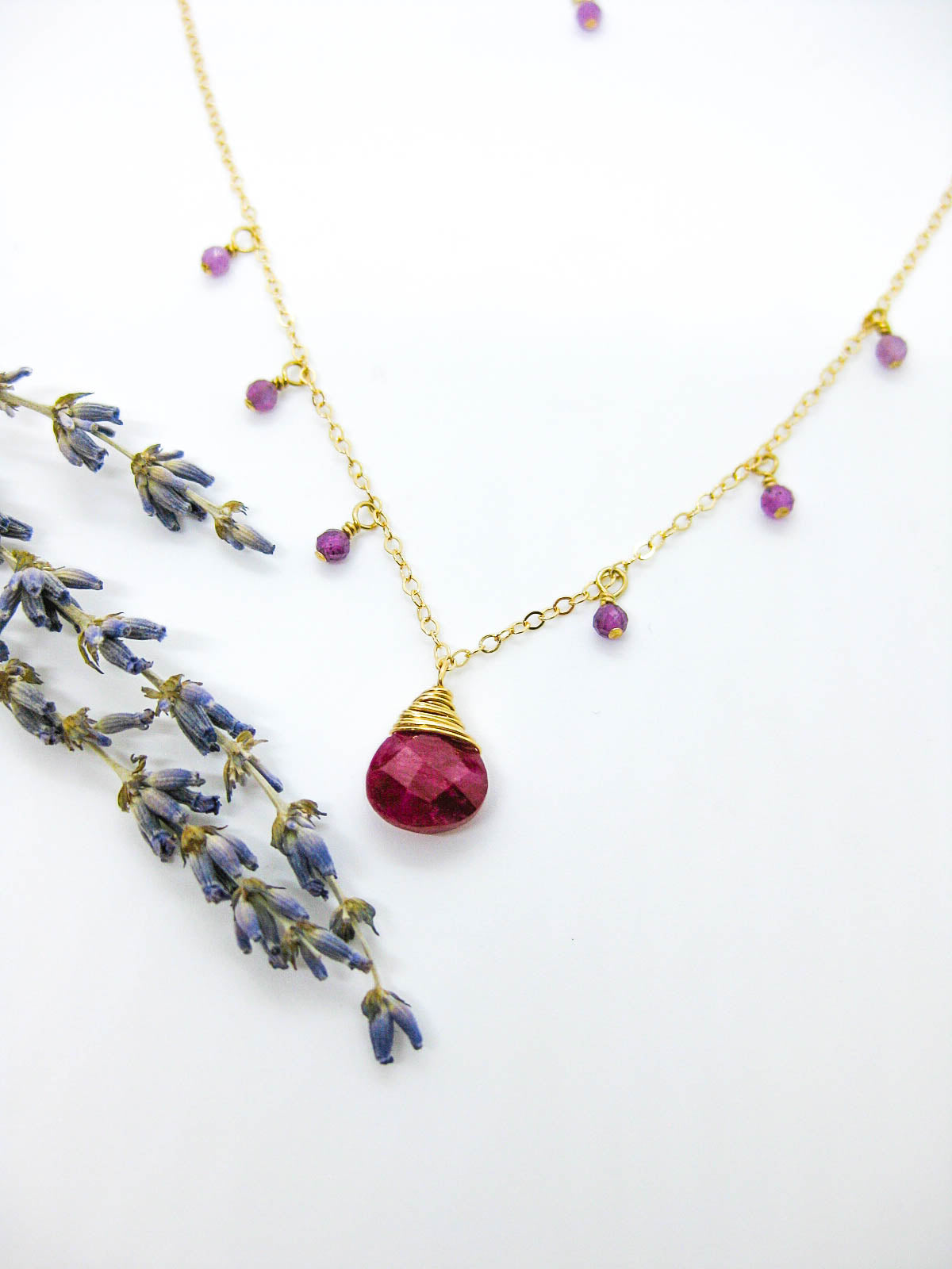 Chamomile: Ruby Necklace - n569