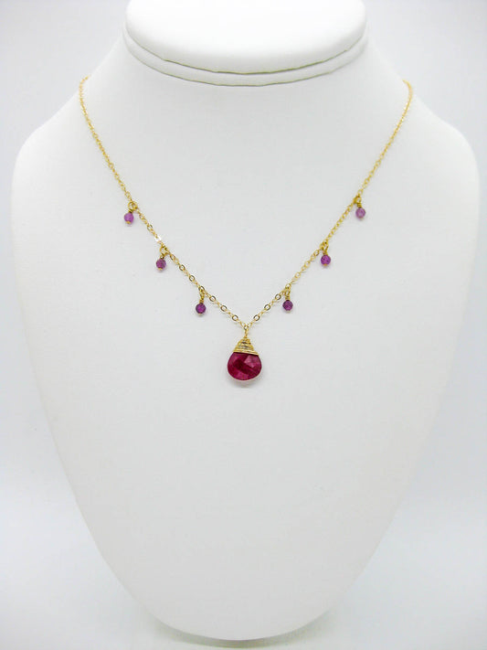 Chamomile: Ruby Necklace - n569