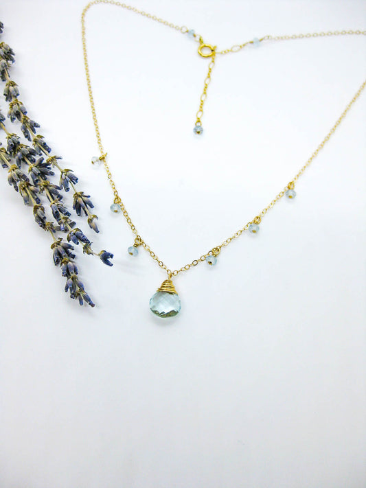 Chamomile: Aquamarine Necklace - n573