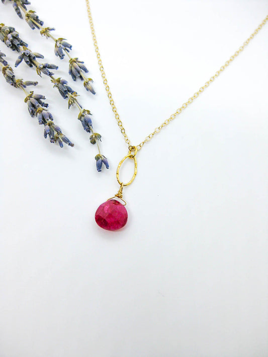 Chrysanthe: Ruby Necklace - n574