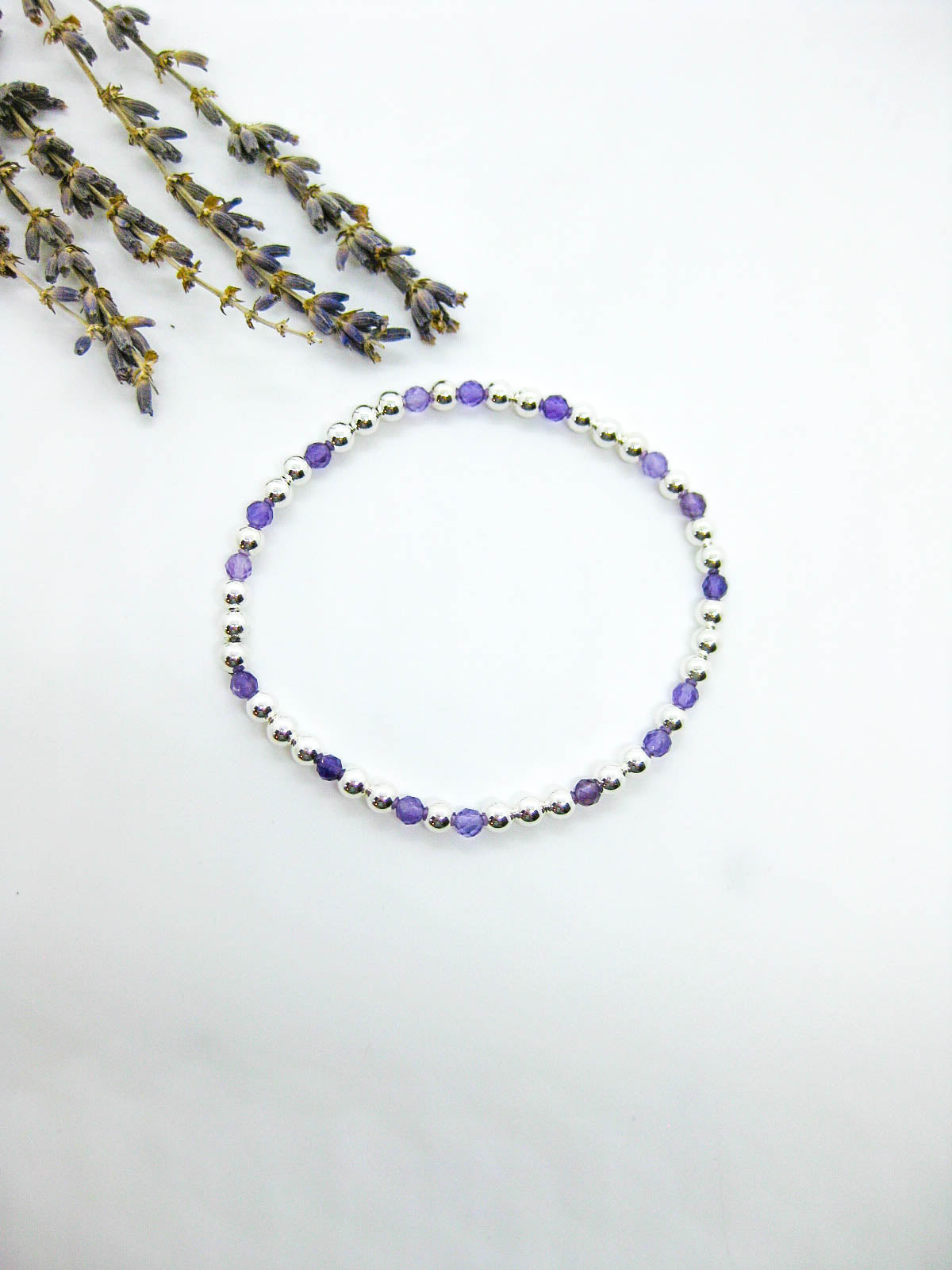 Sage: Amethyst Stretch Bracelet