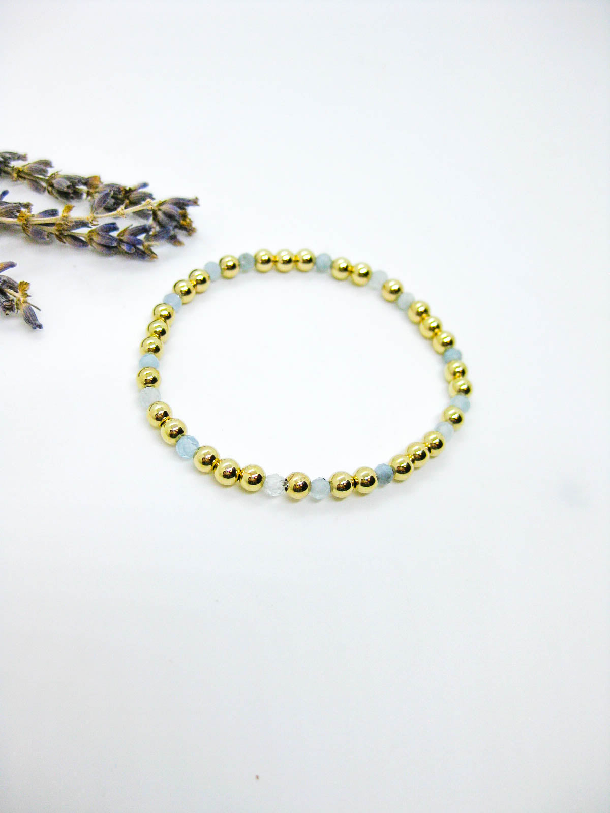 Sage: Aquamarine Stretch Bracelet