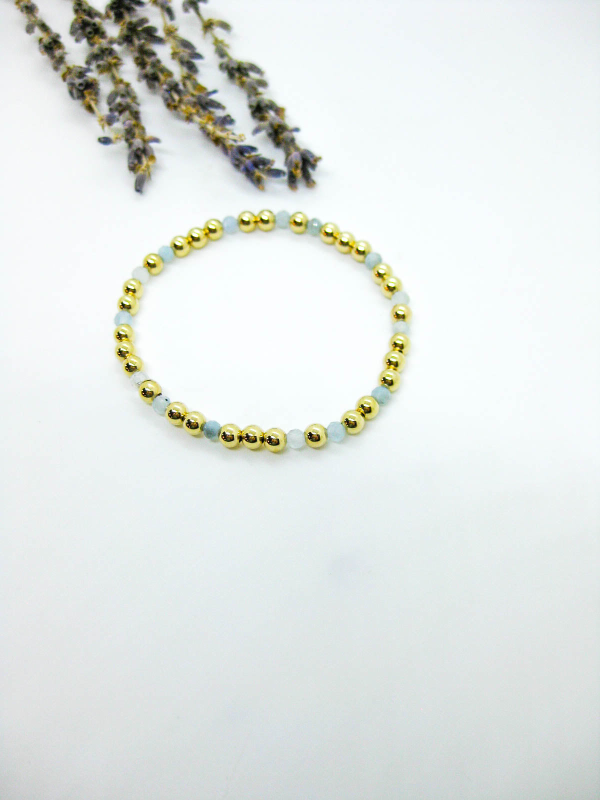 Sage: Aquamarine Stretch Bracelet