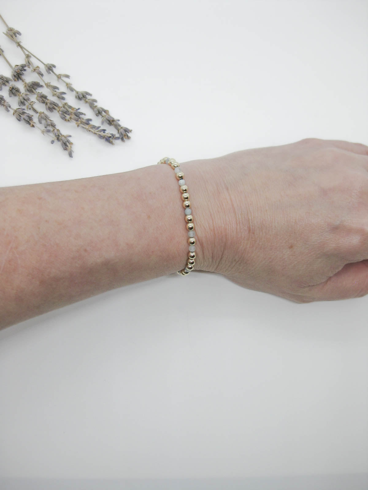 Sage: Aquamarine Stretch Bracelet