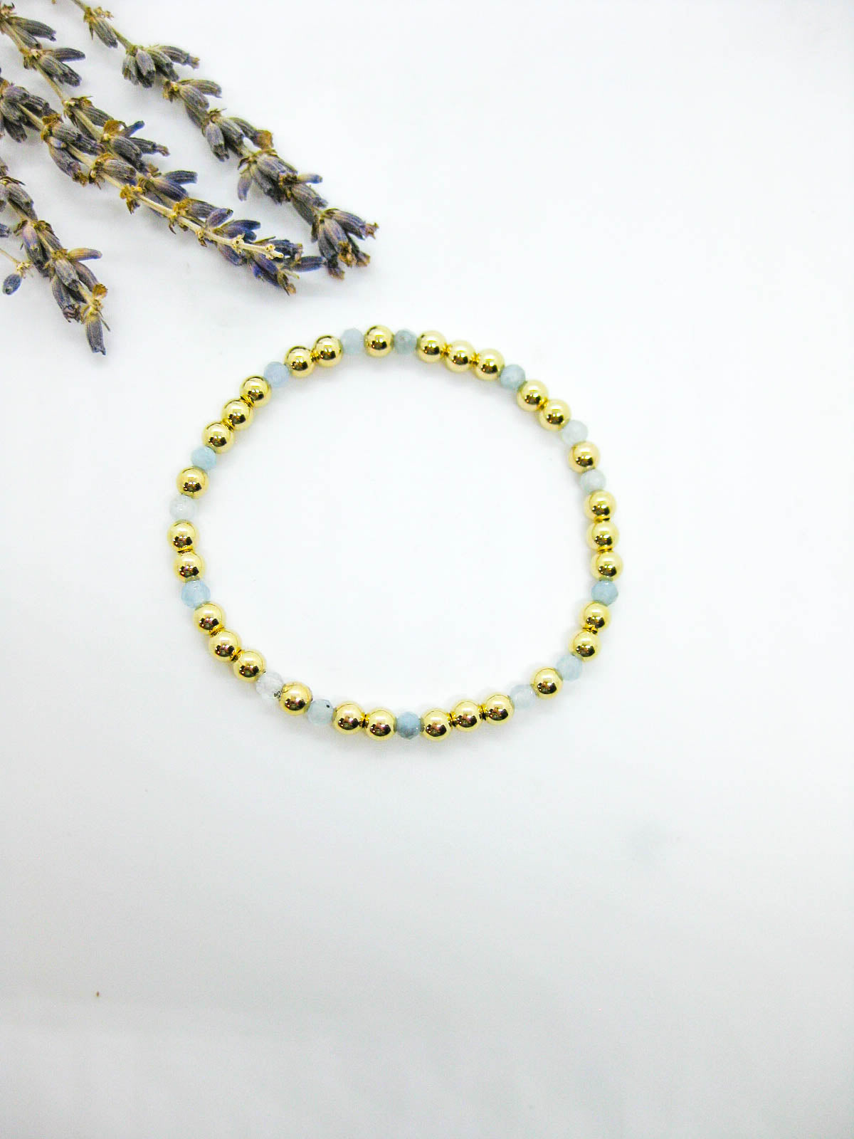 Sage: Aquamarine Stretch Bracelet