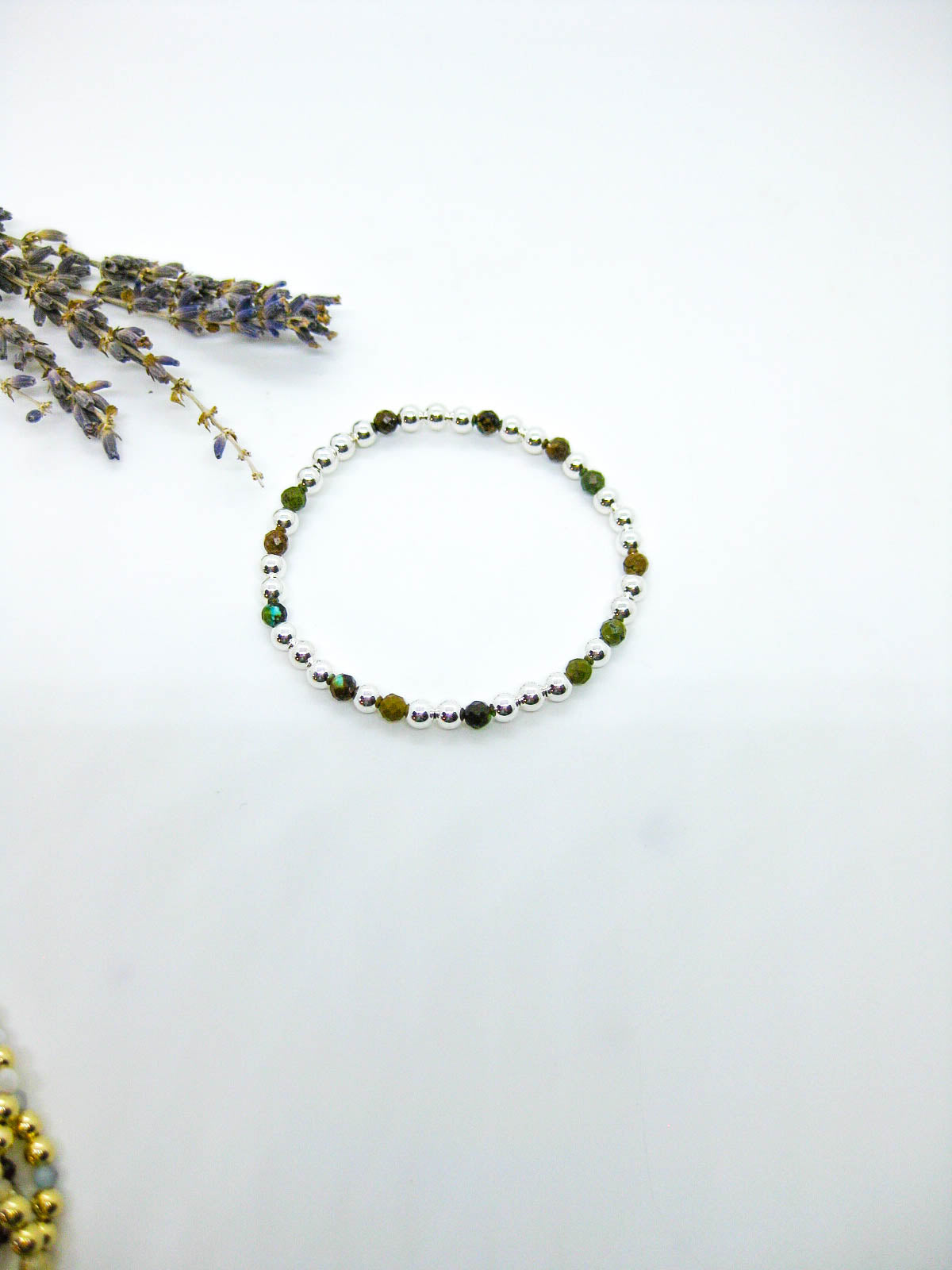 Sage: Brown Turquoise Stretch Bracelet