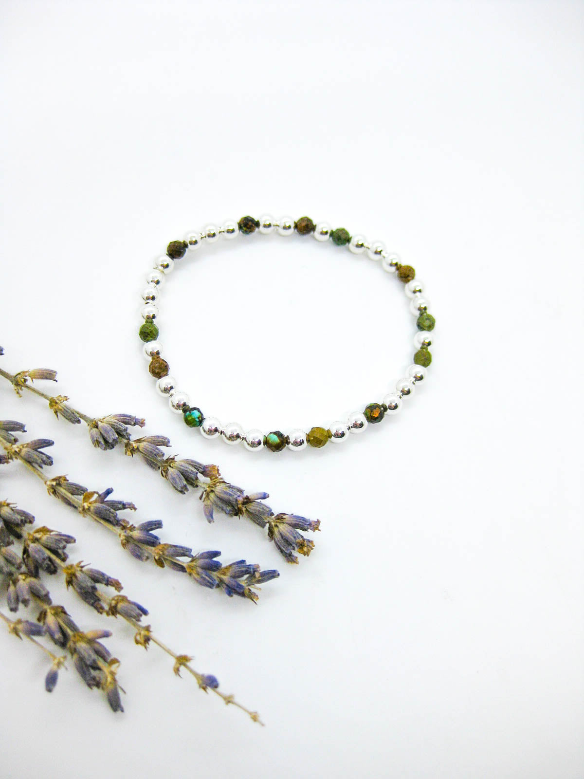 Sage: Brown Turquoise Stretch Bracelet