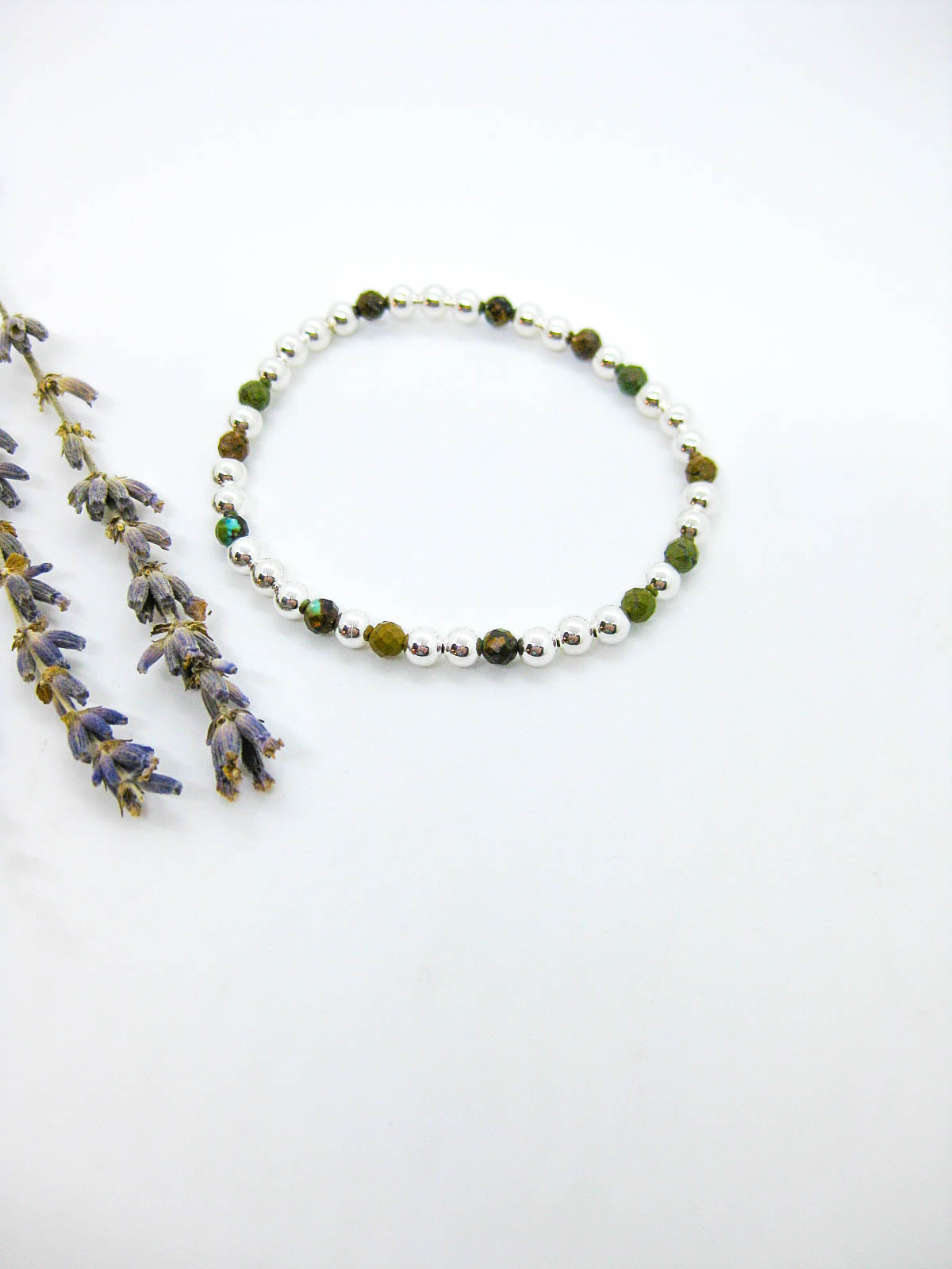 Sage: Brown Turquoise Stretch Bracelet