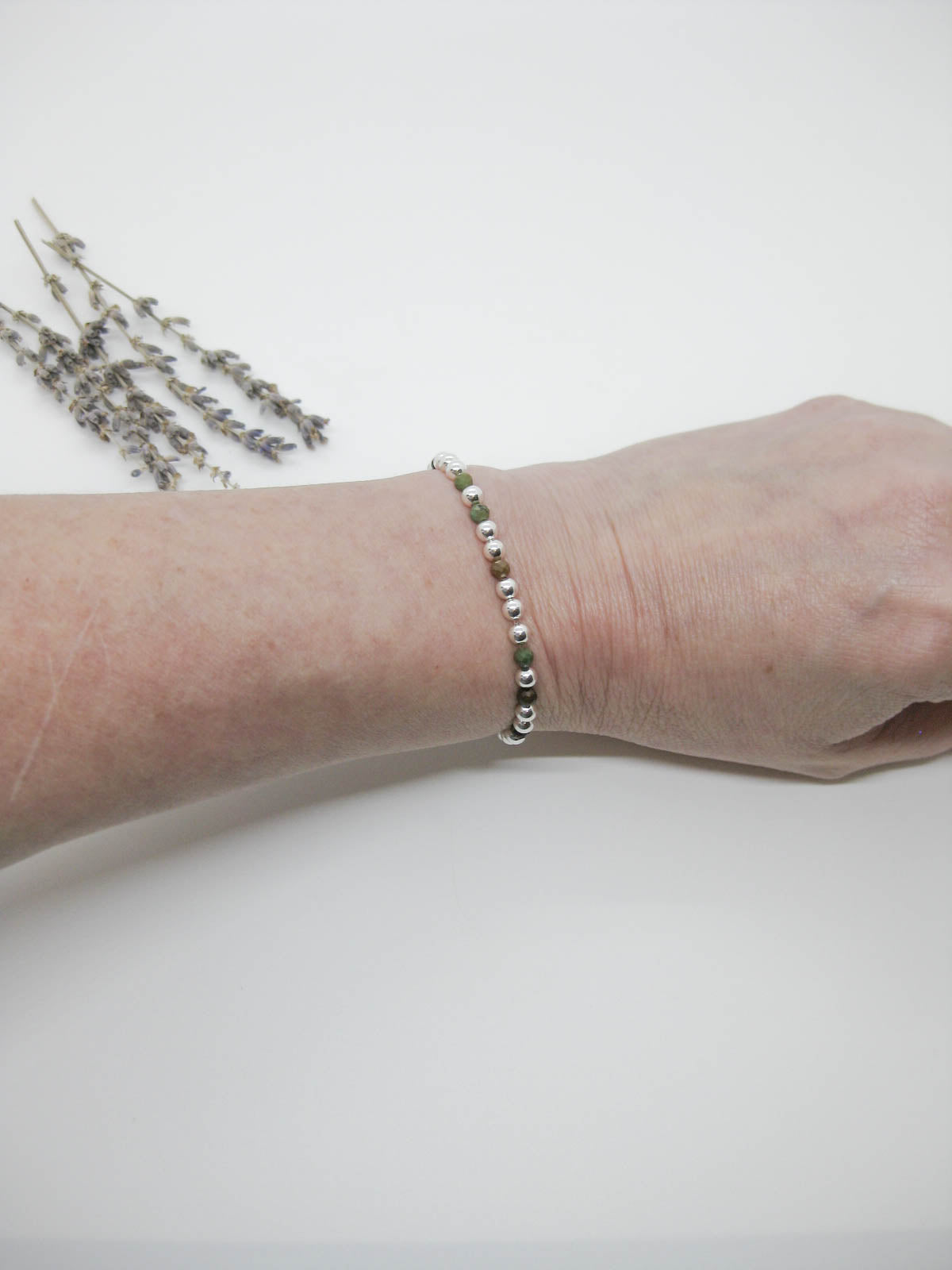 Sage: Brown Turquoise Stretch Bracelet