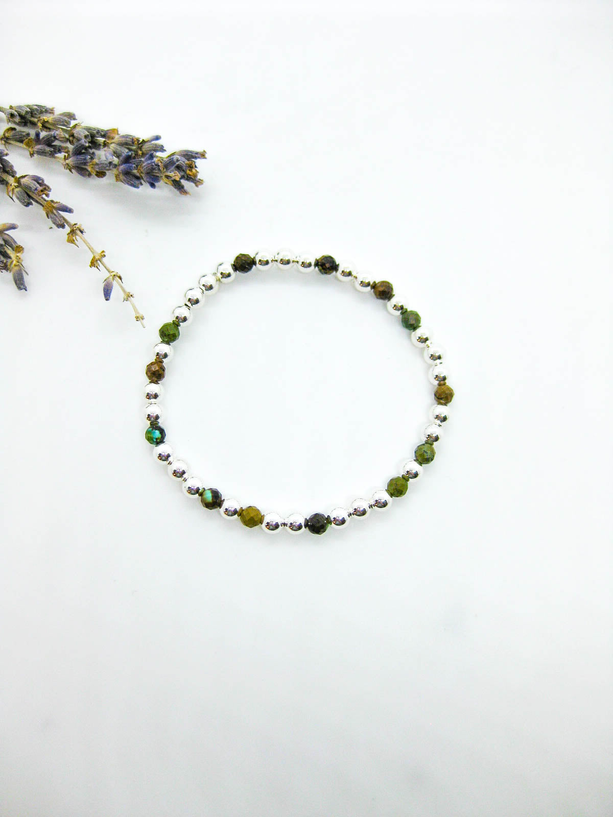 Sage: Brown Turquoise Stretch Bracelet