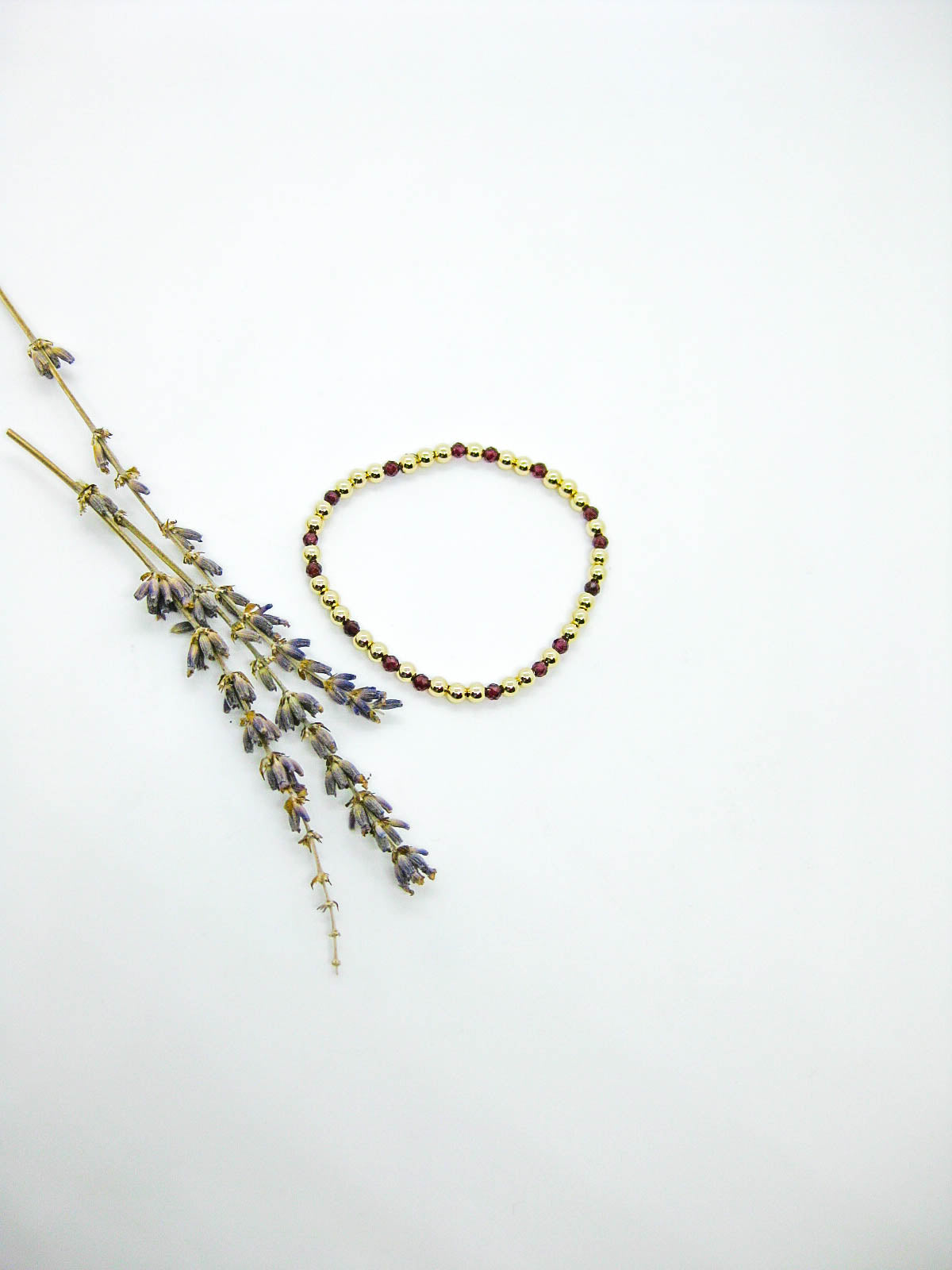Sage: Garnet Stretch Bracelet
