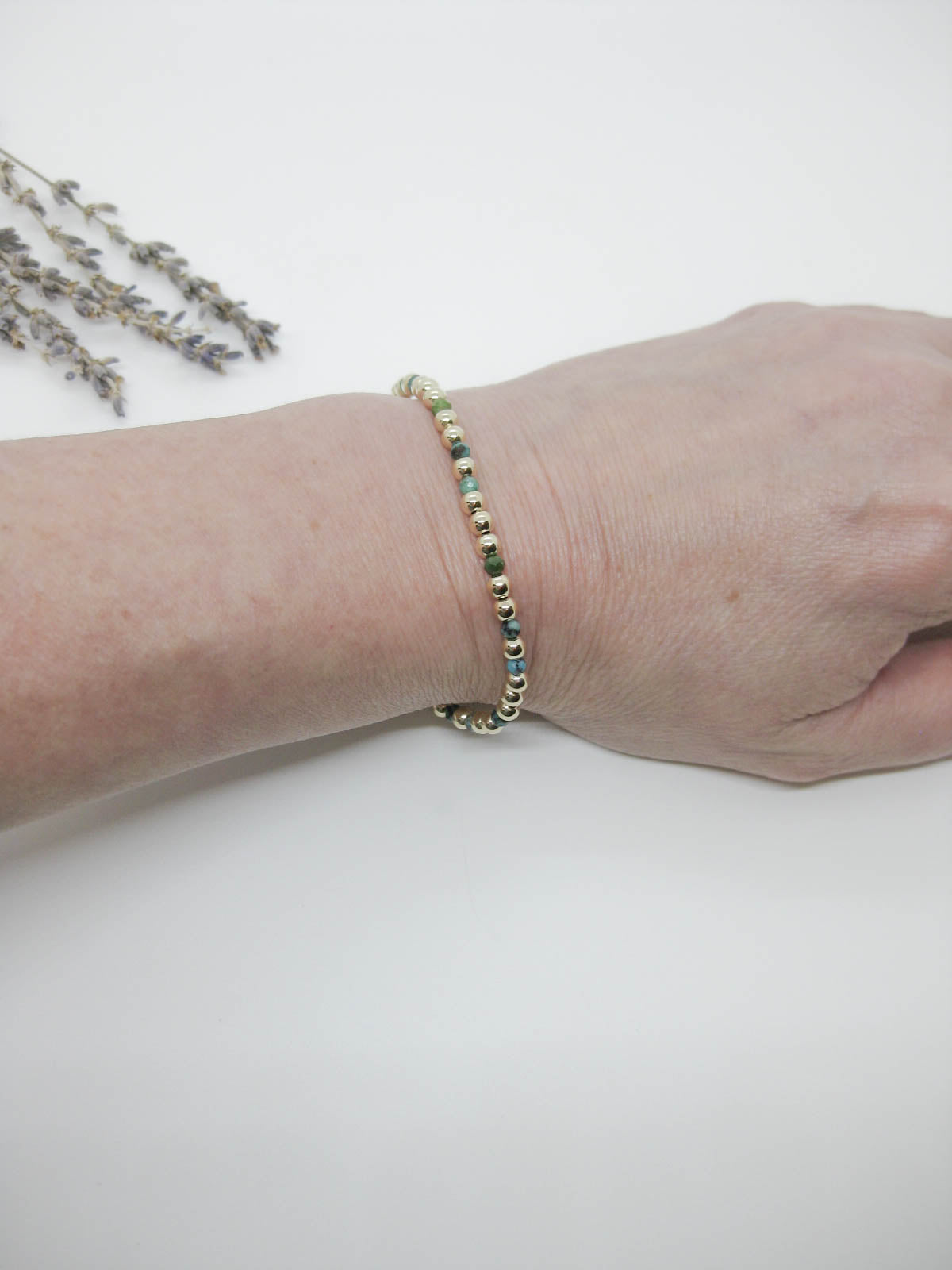 Sage: Green Turquoise Stretch Bracelet