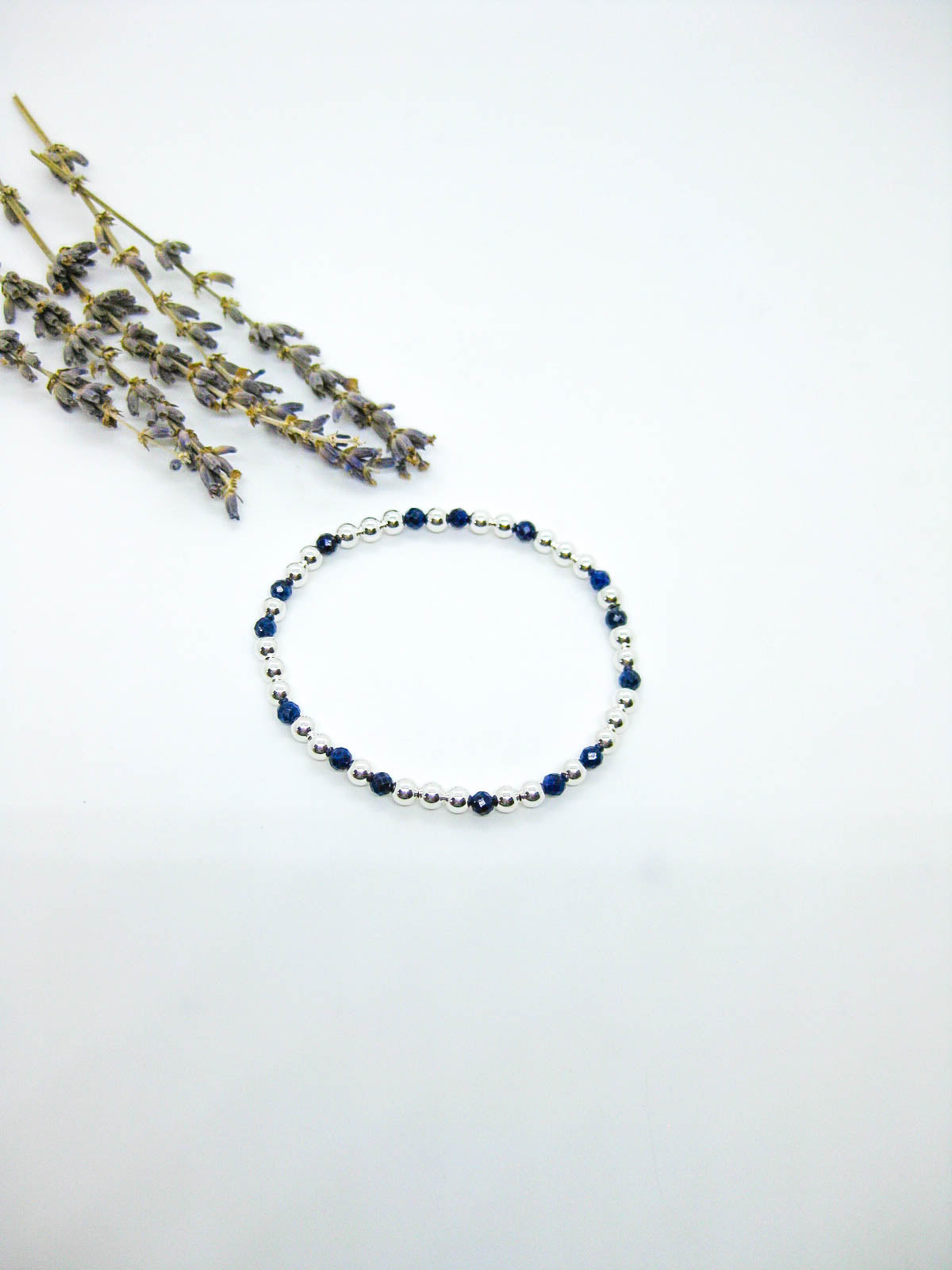Sage: Lapis Stretch Bracelet