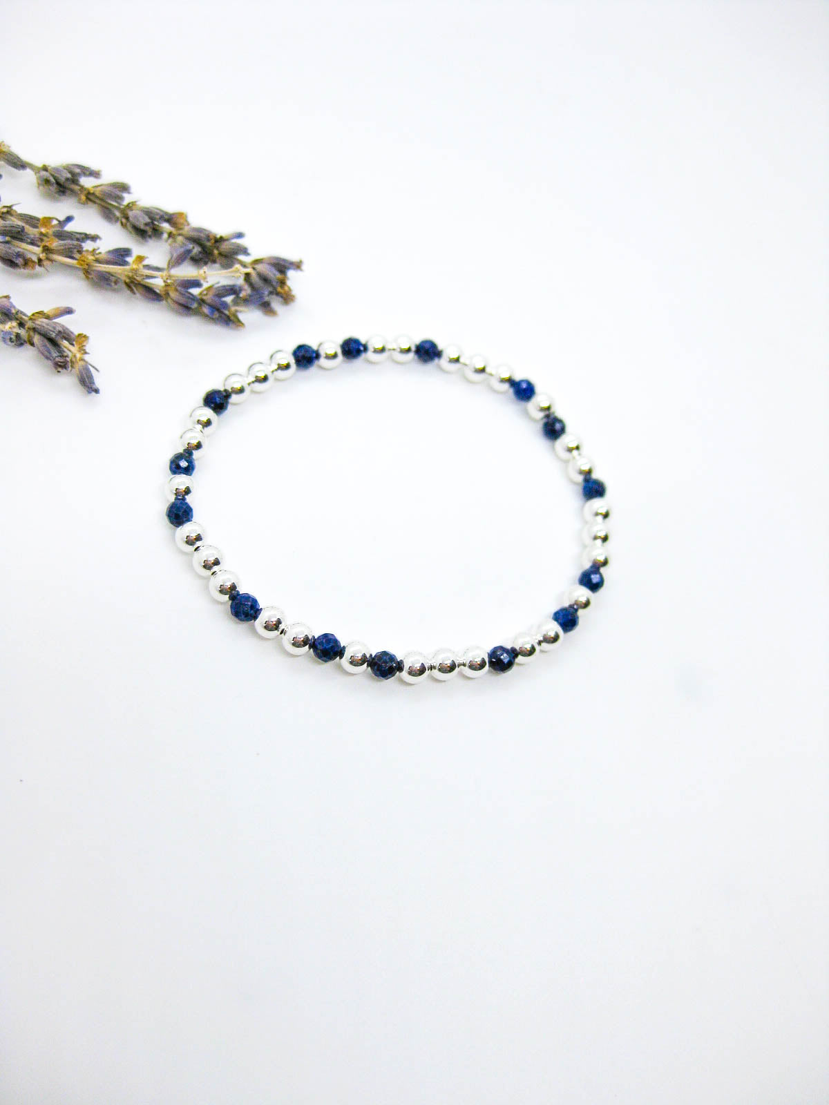 Sage: Lapis Stretch Bracelet