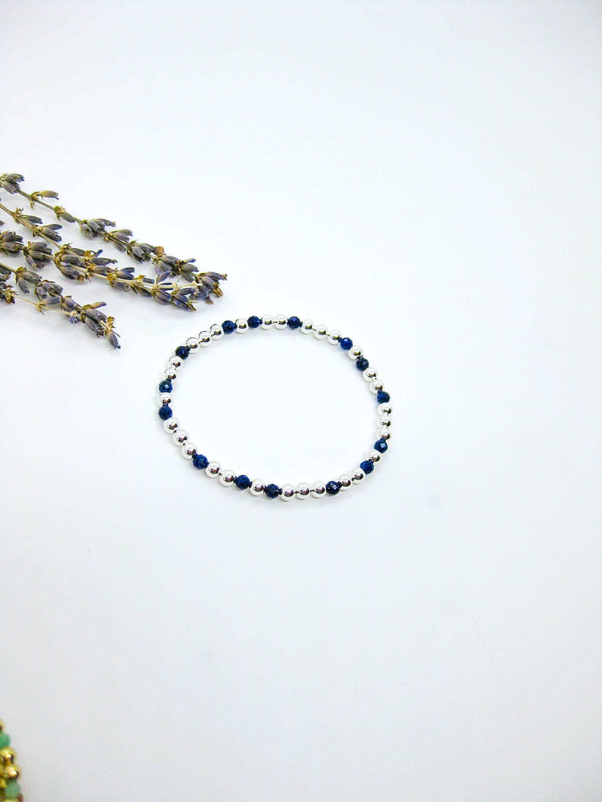 Sage: Lapis Stretch Bracelet