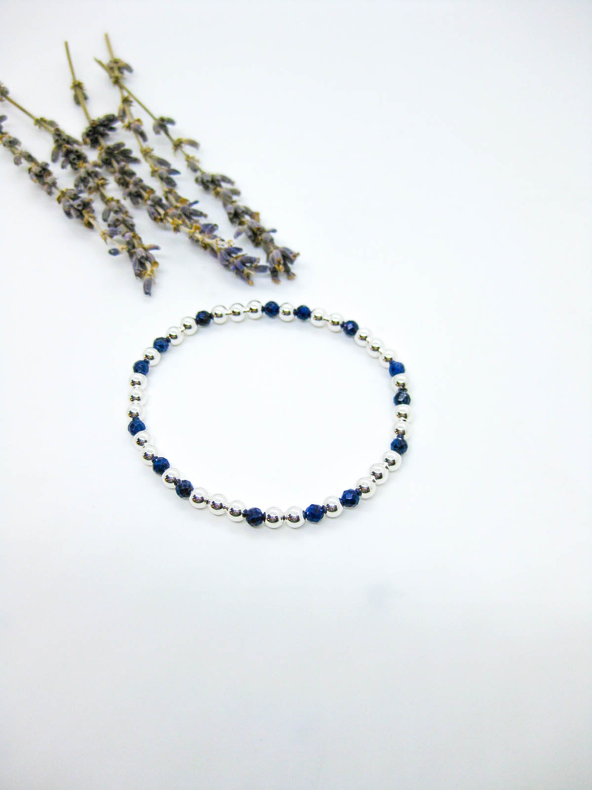 Sage: Lapis Stretch Bracelet