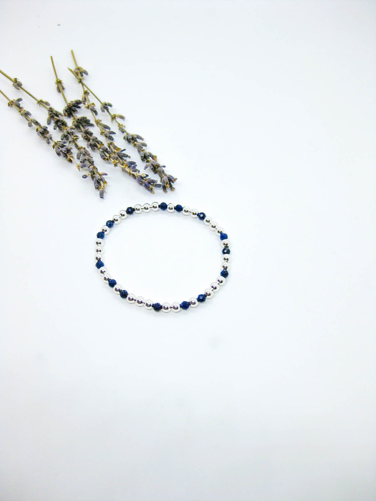 Sage: Lapis Stretch Bracelet