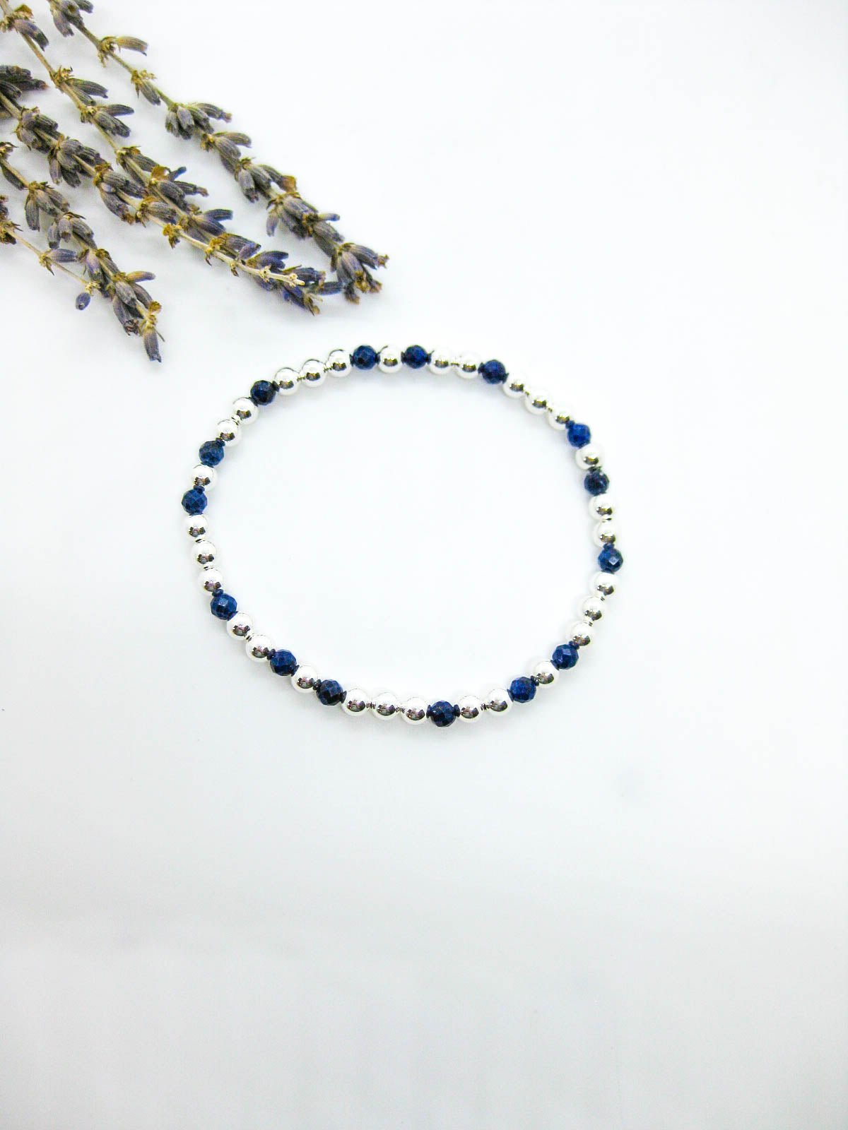 Sage: Lapis Stretch Bracelet