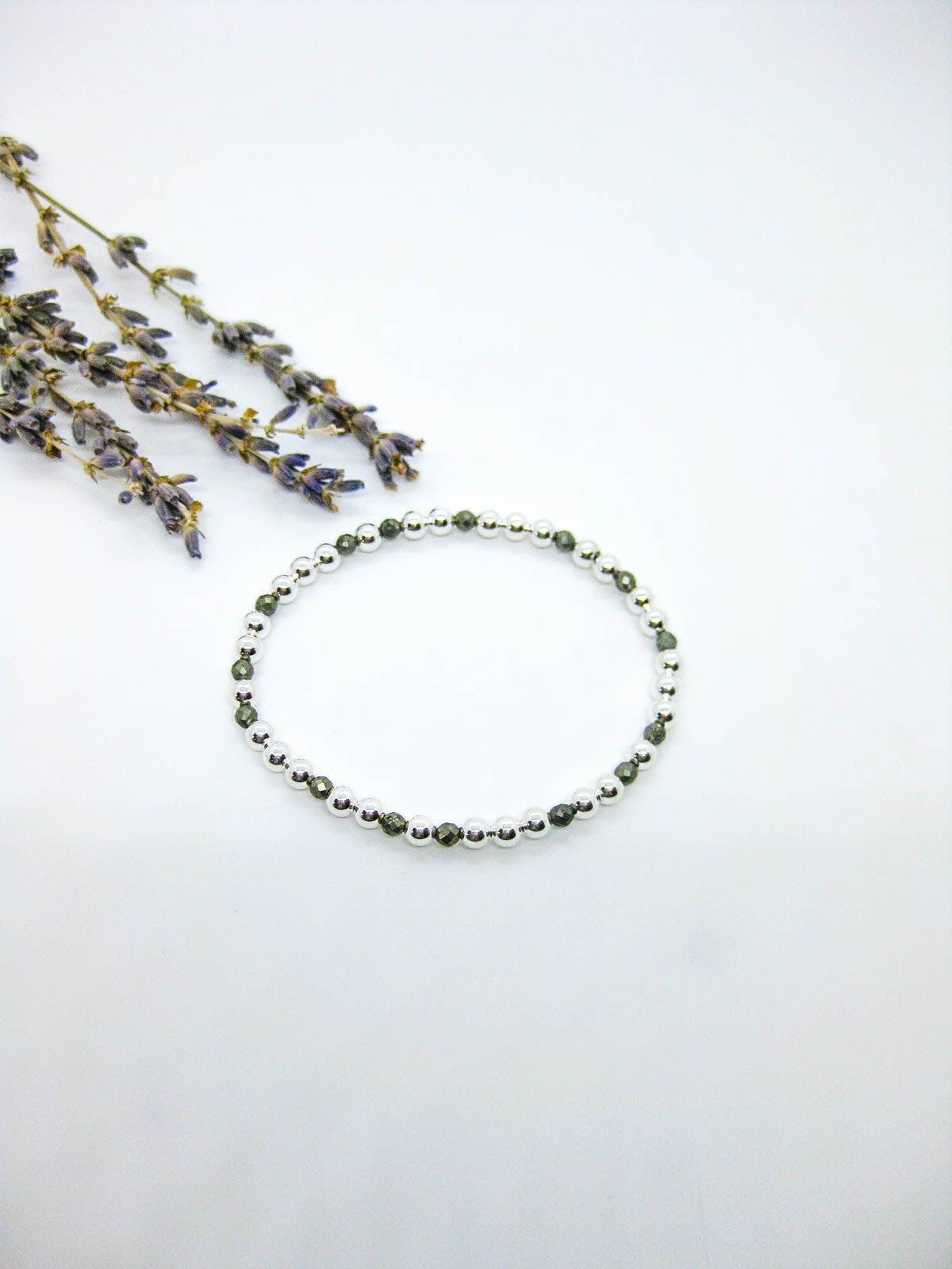 Sage: Pyrite Stretch Bracelet