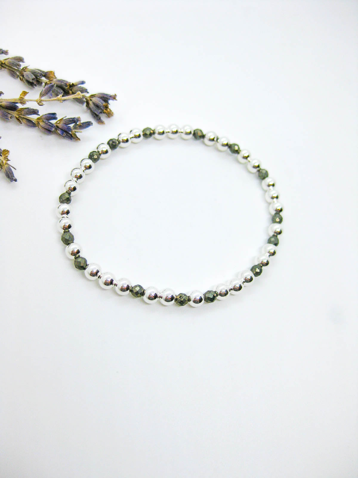 Sage: Pyrite Stretch Bracelet