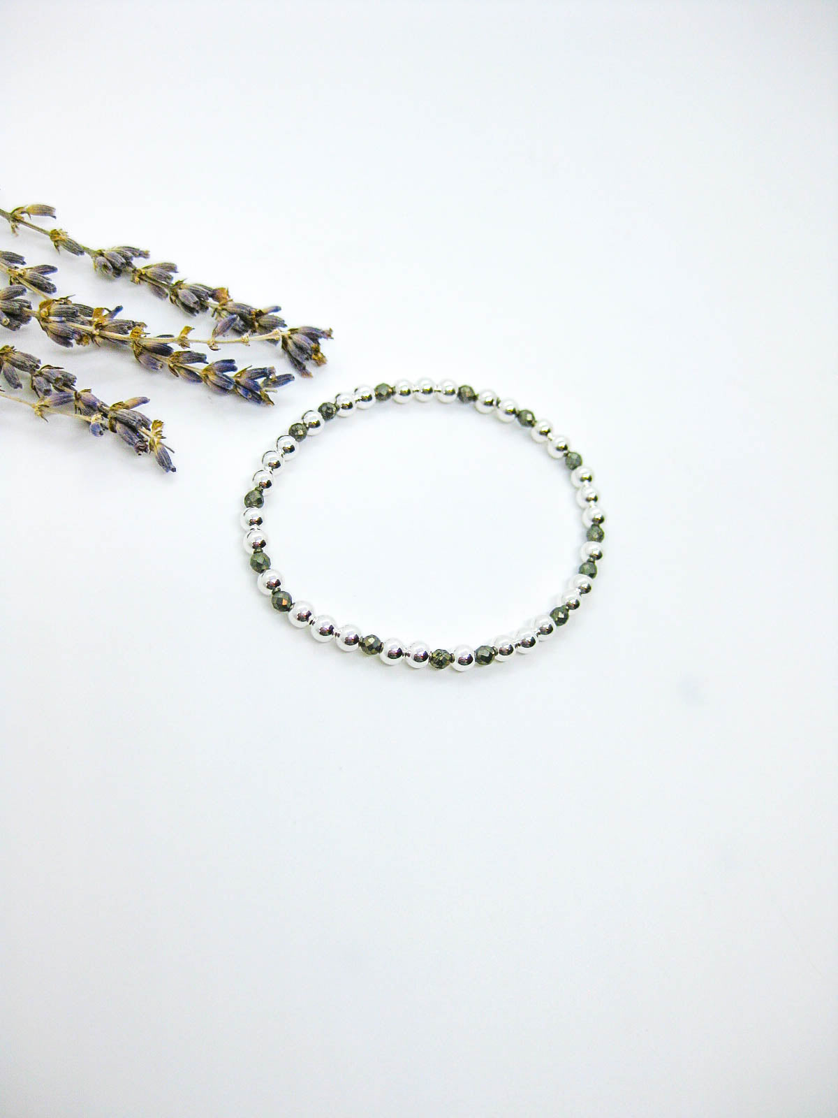Sage: Pyrite Stretch Bracelet