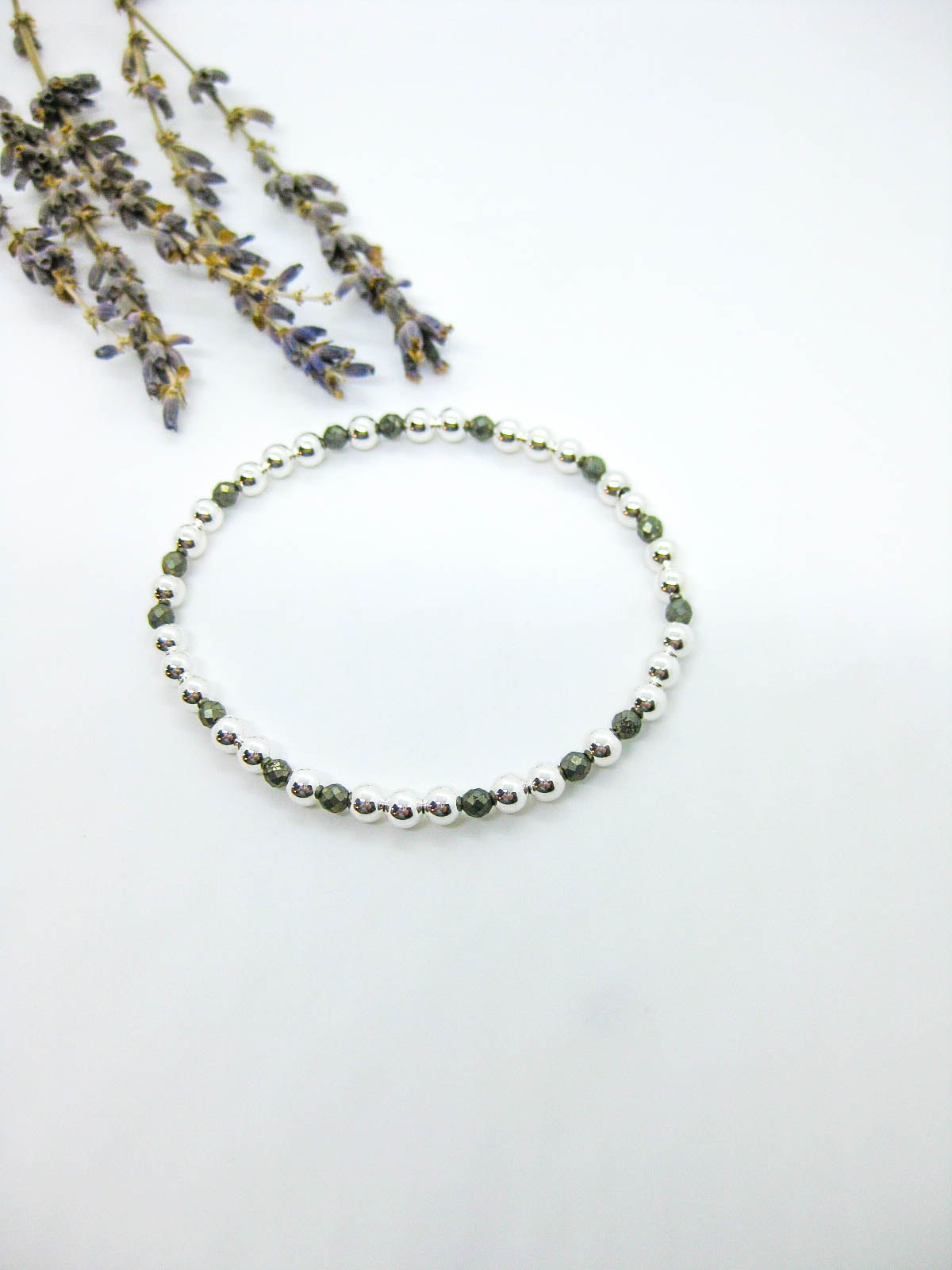 Sage: Pyrite Stretch Bracelet