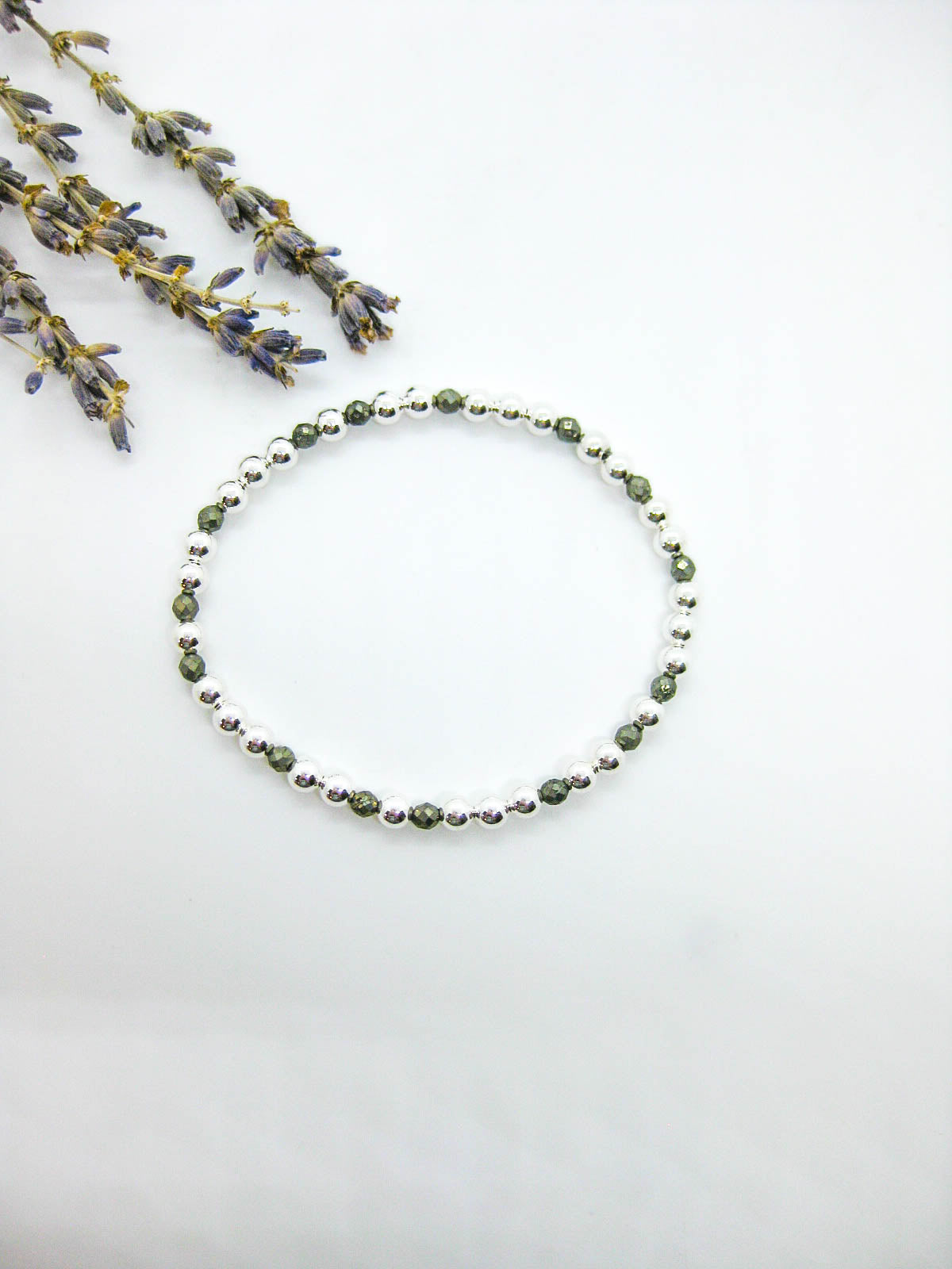 Sage: Pyrite Stretch Bracelet