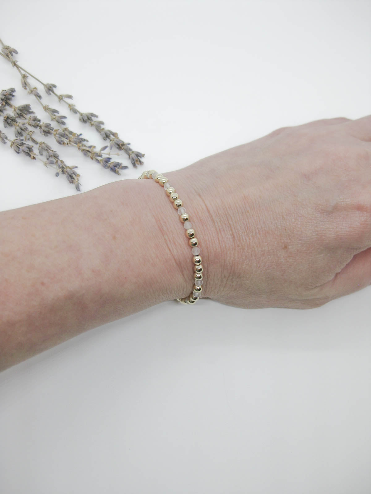 Sage: Rose Quartz Stretch Bracelet