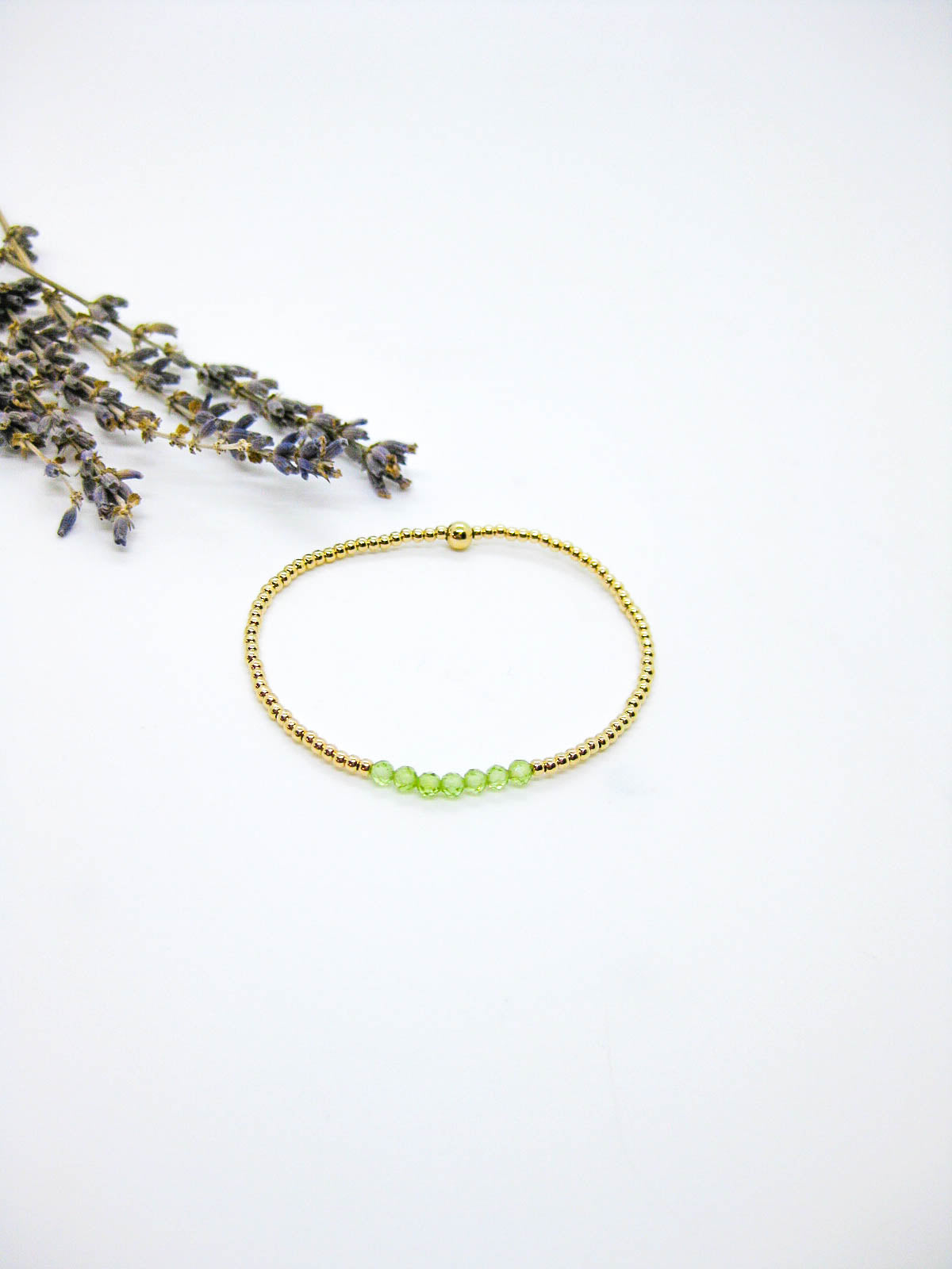 Violet: Peridot Stretch Bracelet