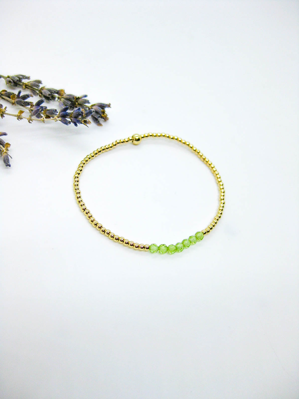 Violet: Peridot Stretch Bracelet