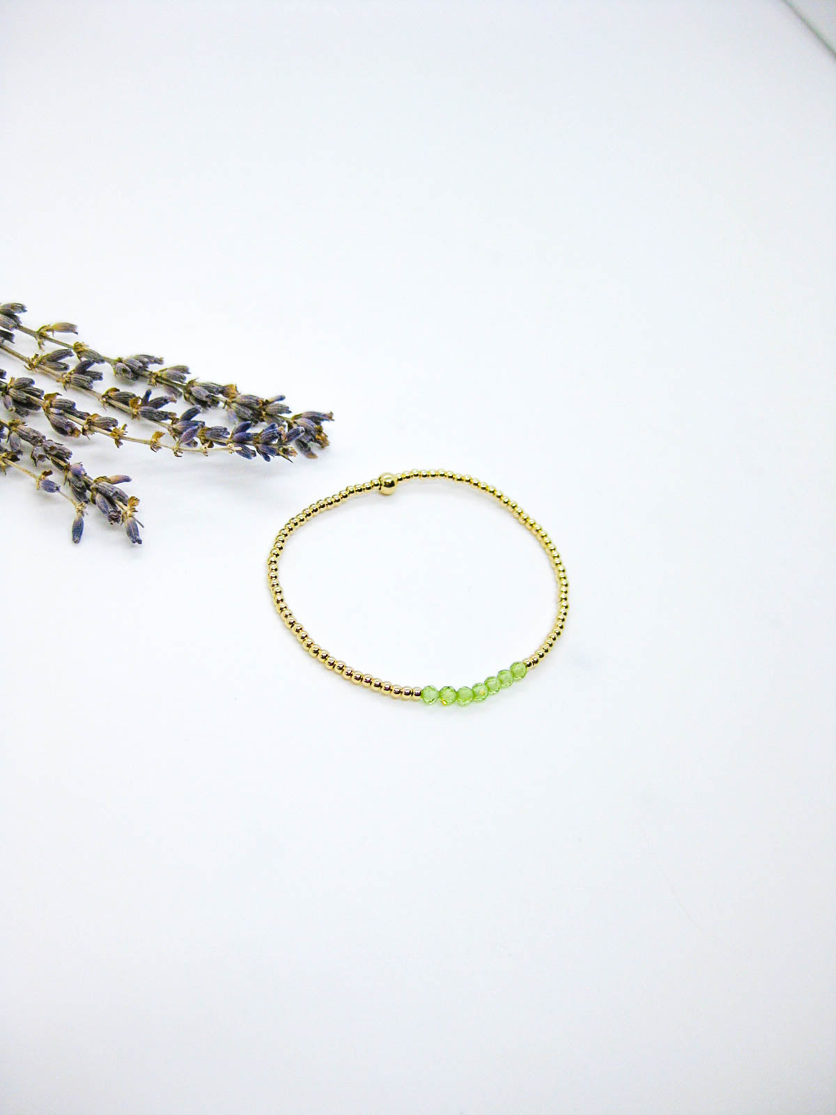 Violet: Peridot Stretch Bracelet