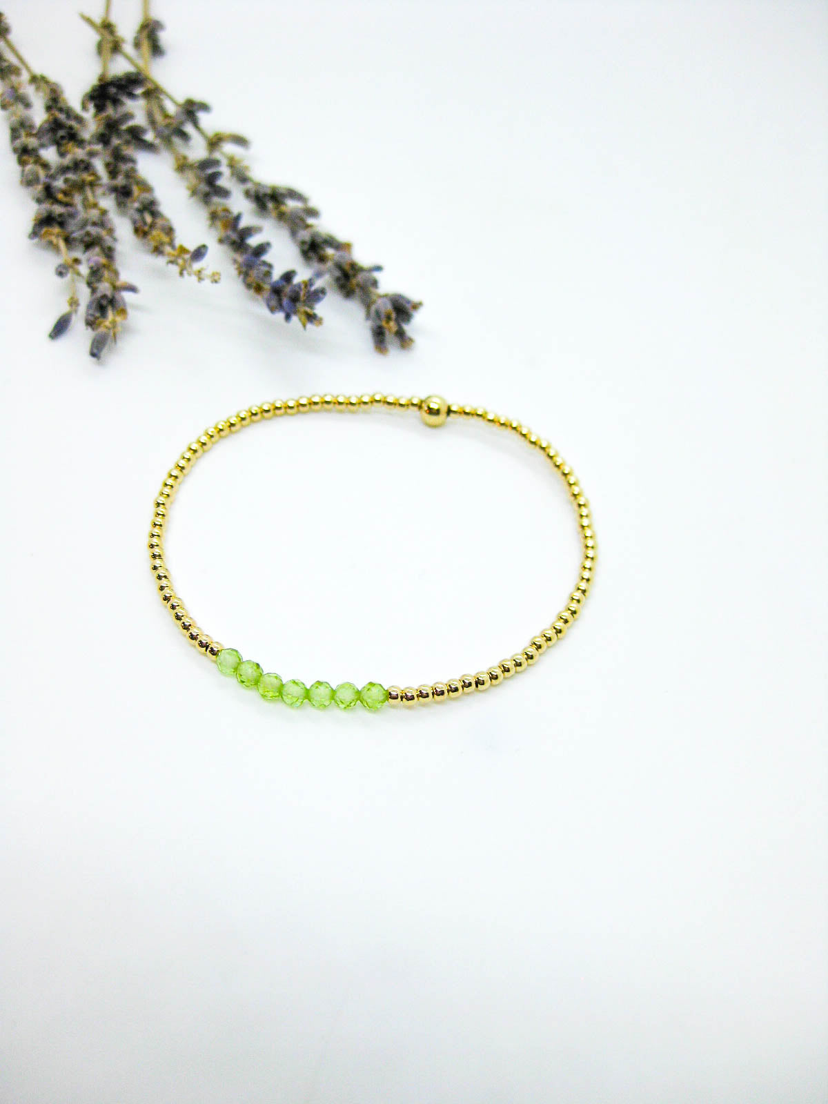 Violet: Peridot Stretch Bracelet