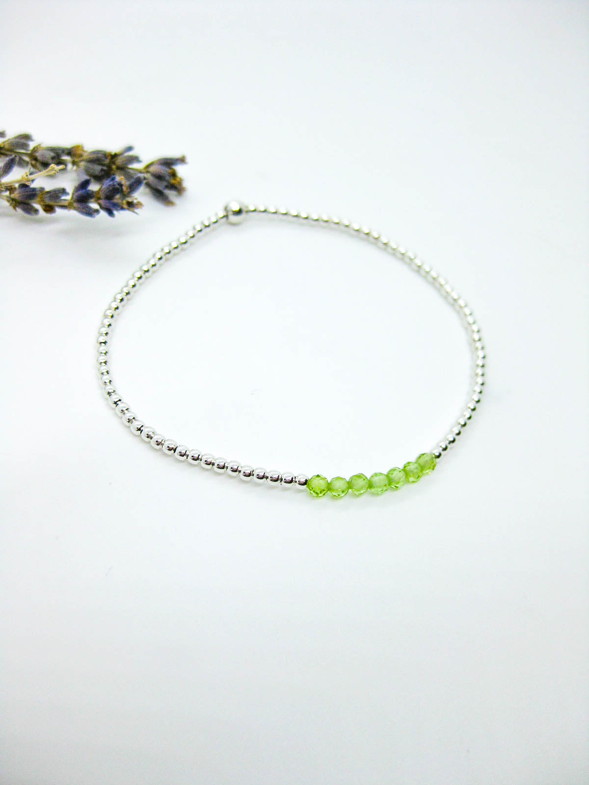 Violet: Peridot Stretch Bracelet