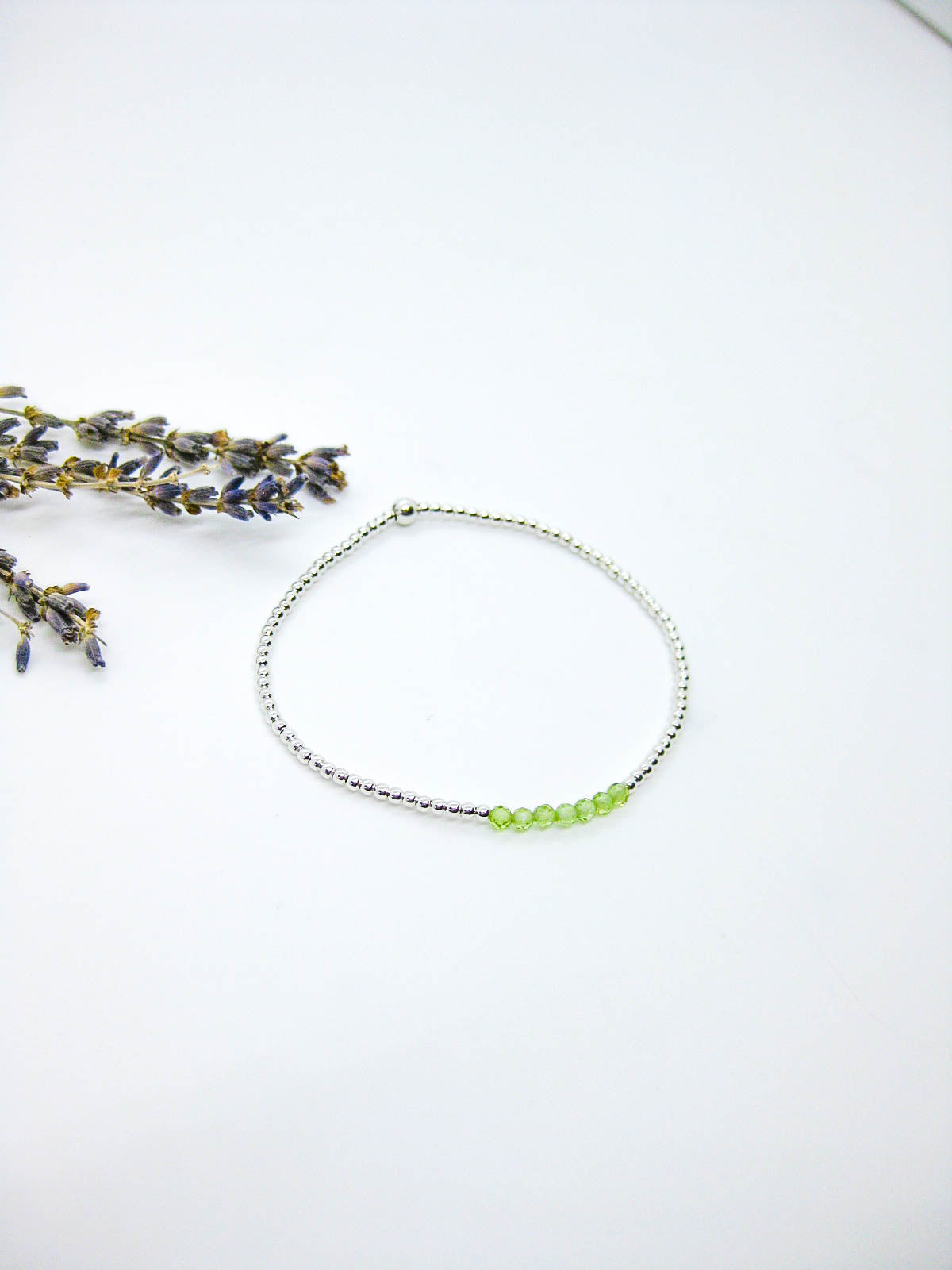 Violet: Peridot Stretch Bracelet