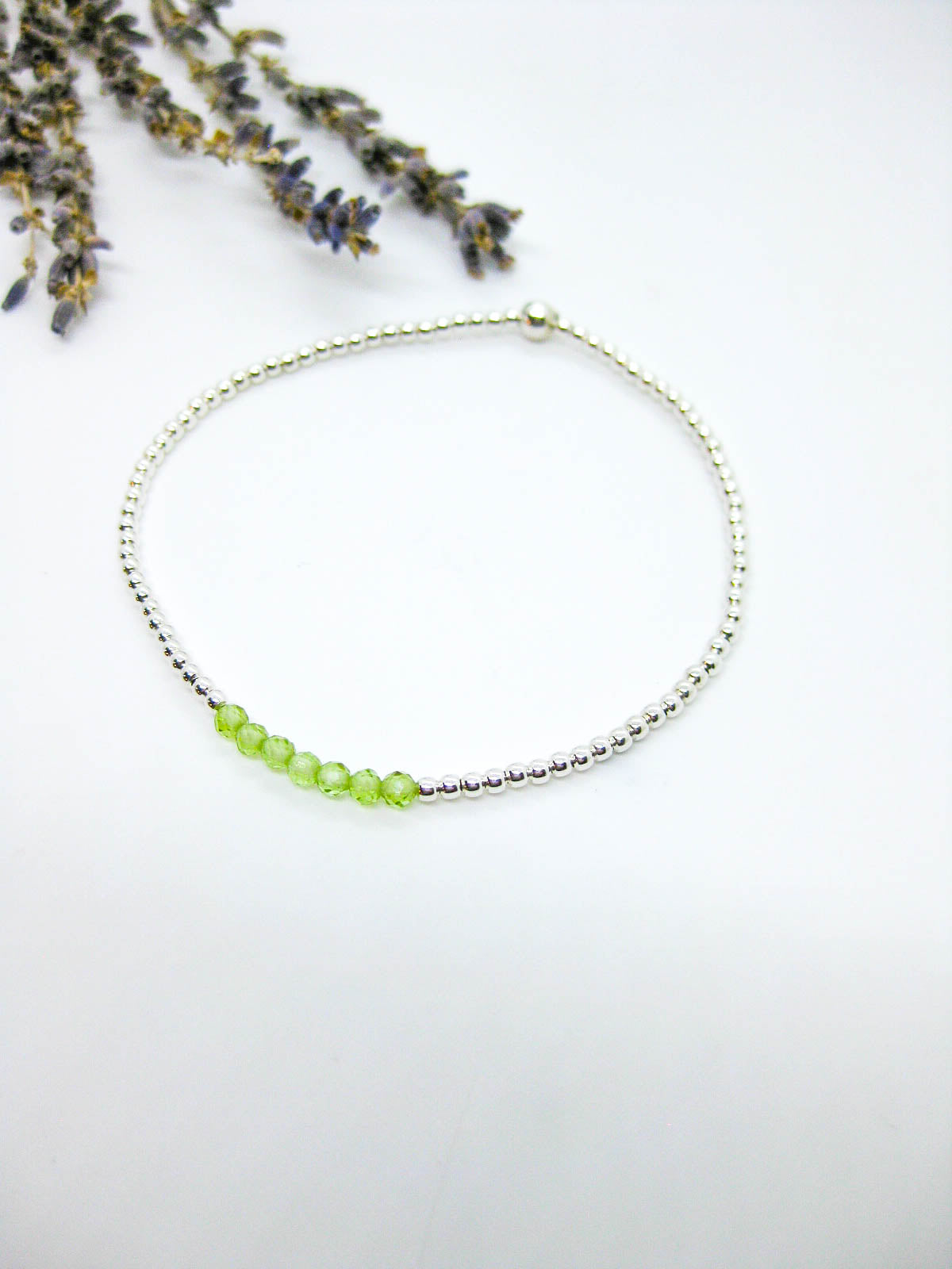 Violet: Peridot Stretch Bracelet